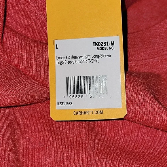 Carhartt Loose-Fit Heavyweight Logo Sleeve Graphic Long-Sleeve T-Shirt for Men - Picture 4 of 4